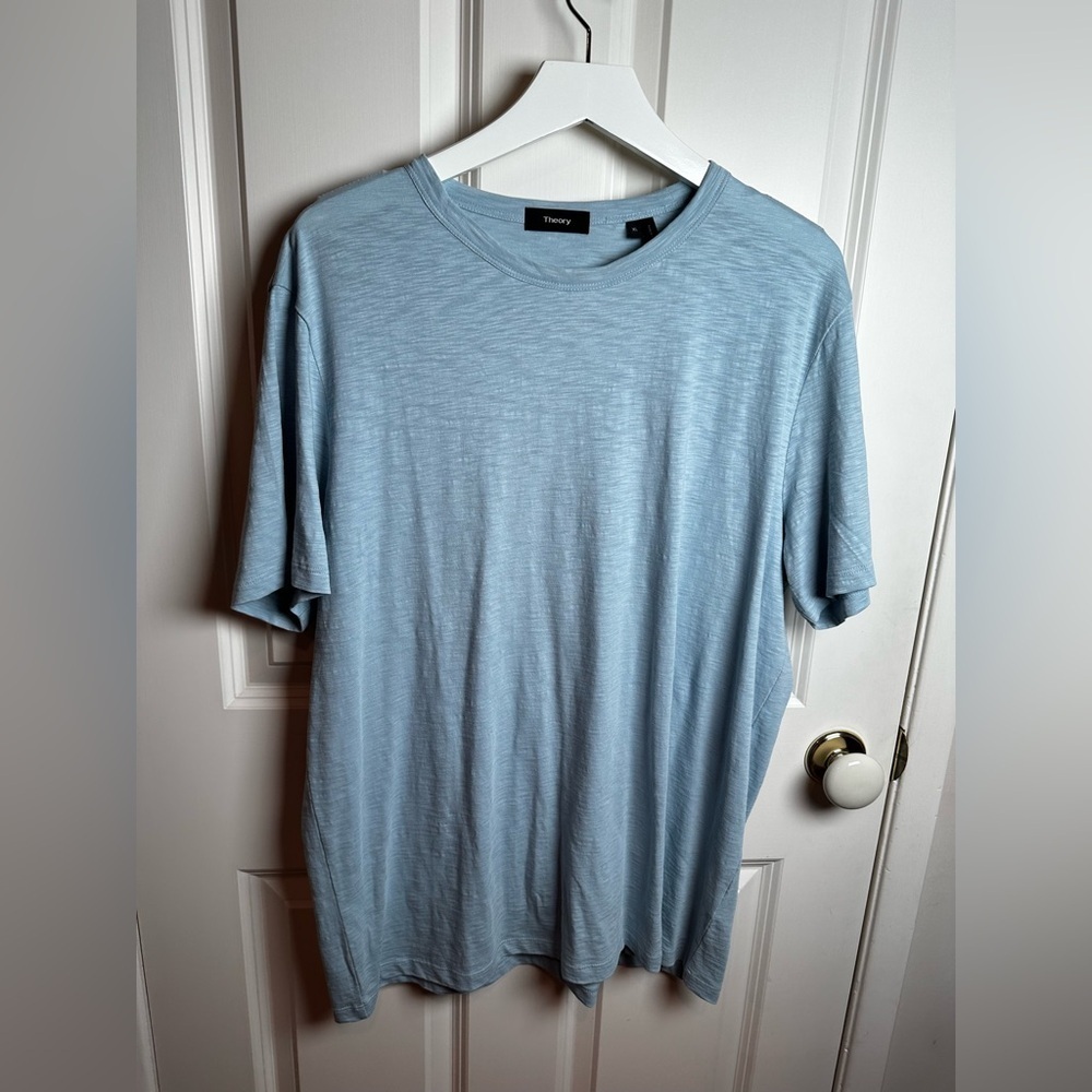 Theory Men's Light Blue Short Sleeve Tee